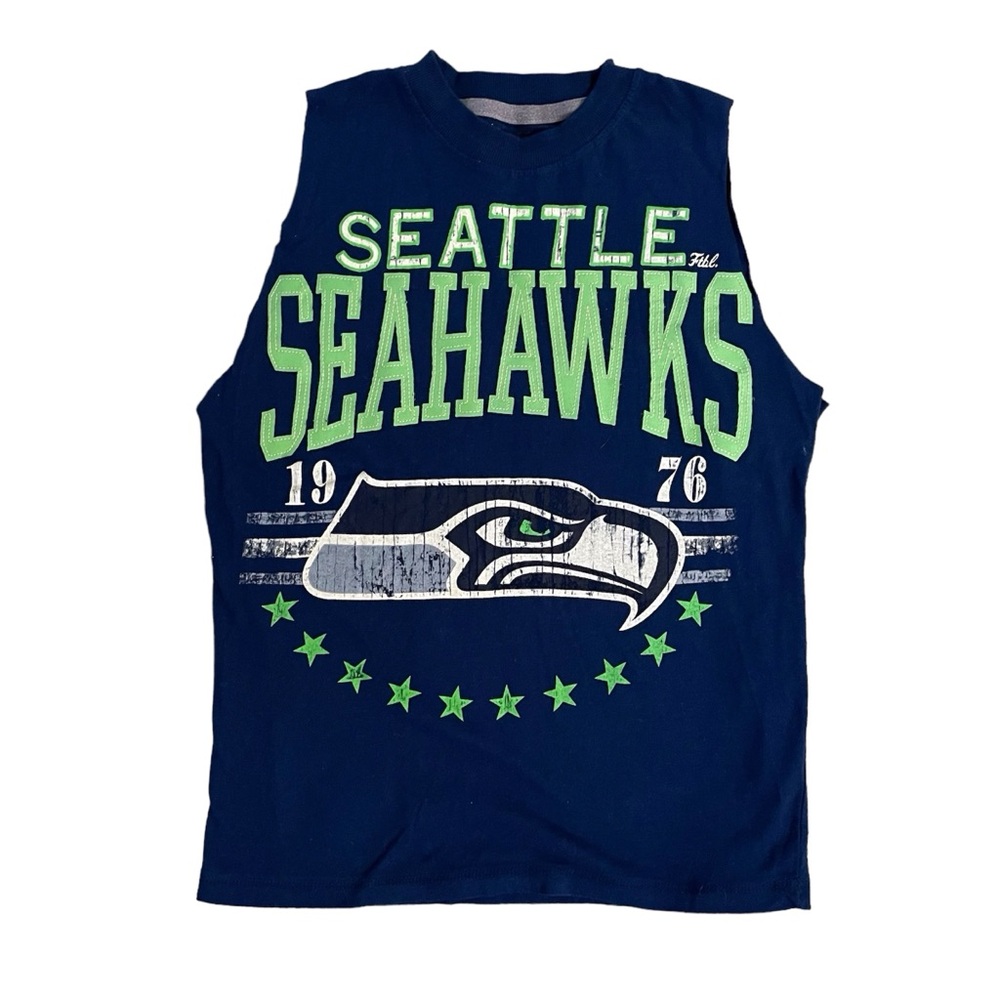 Seattle Seahawks NFL Team Apparel Cutoff Muscle Tank Top Size Small